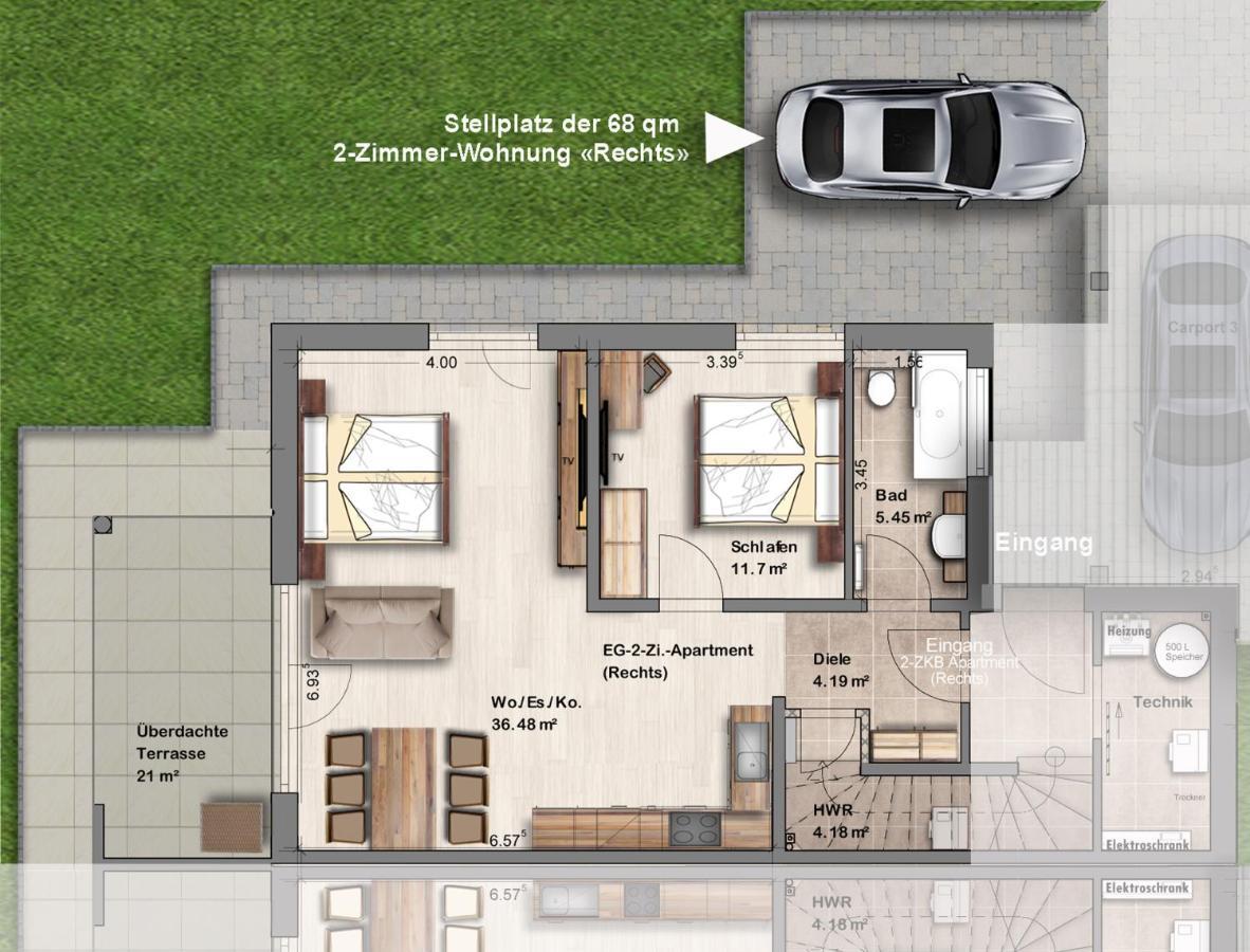 -Neubau- 68 Qm 2-Zimmer-Wohnung 富尔达 外观 照片